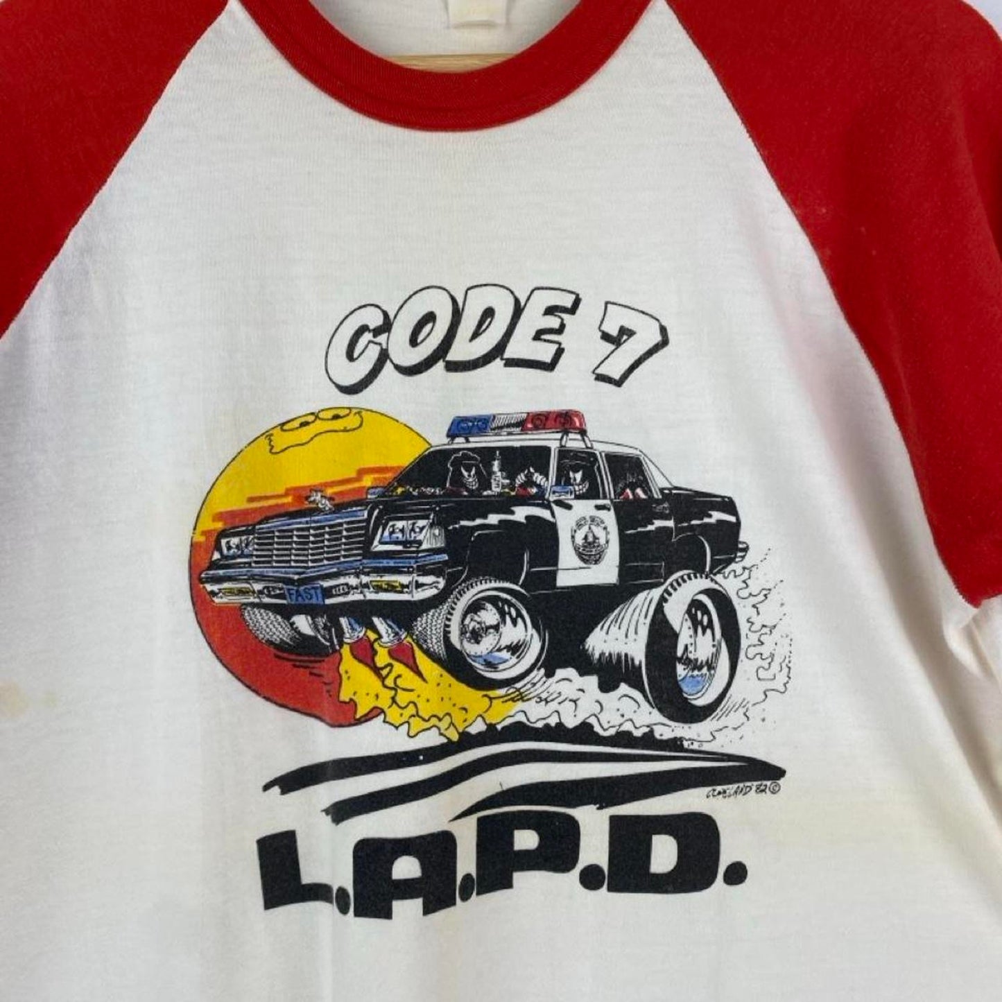 L.A.P.D. CODE 7 Baseball Tee - XL