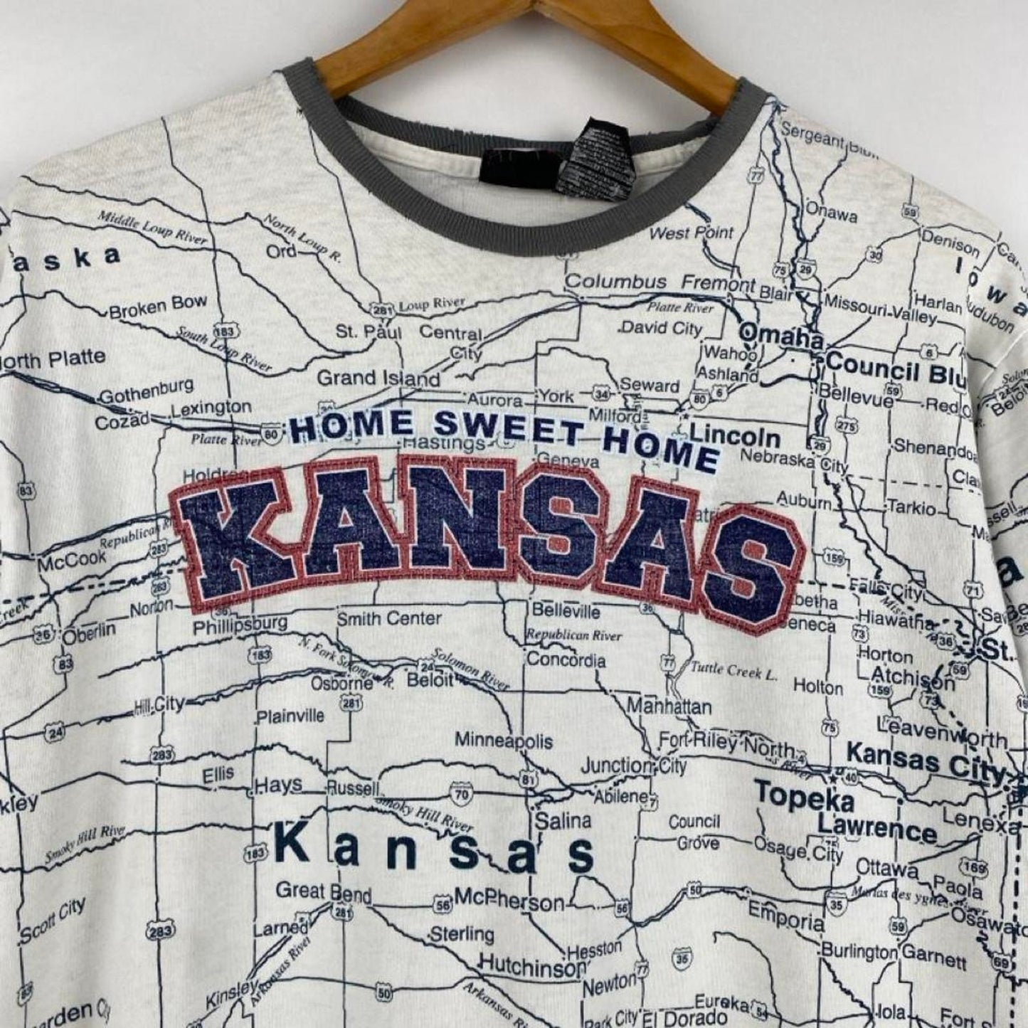 Kansas Map AOP Tee - M