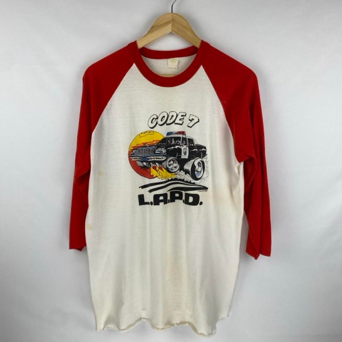 L.A.P.D. CODE 7 Baseball Tee - XL