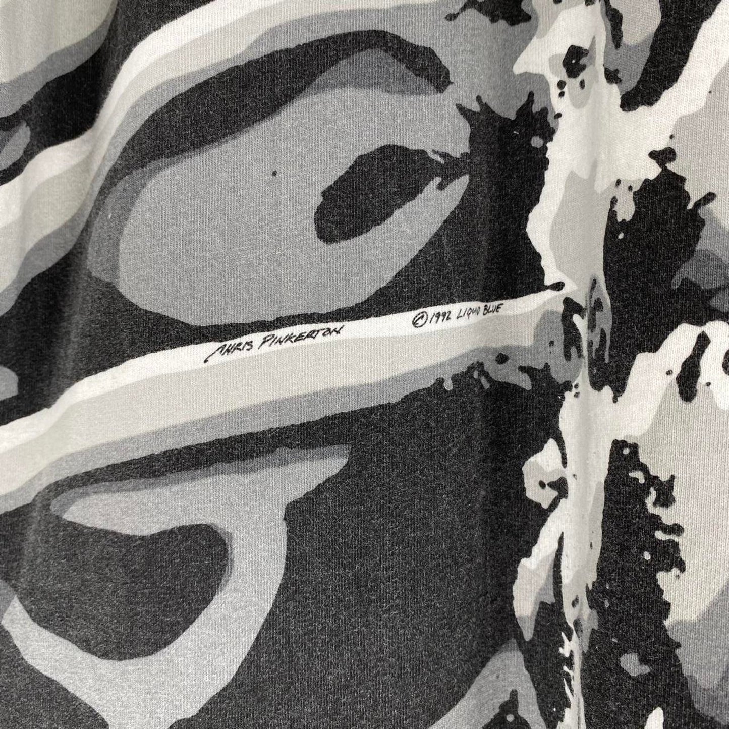 Skull & Spine Liquid Blue Tee - L