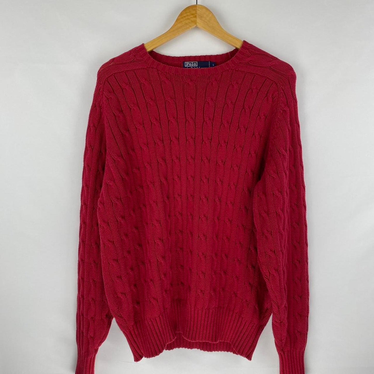 Pink Polo Sweater - L