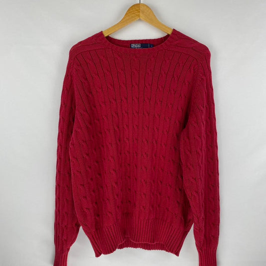 Pink Polo Sweater - L